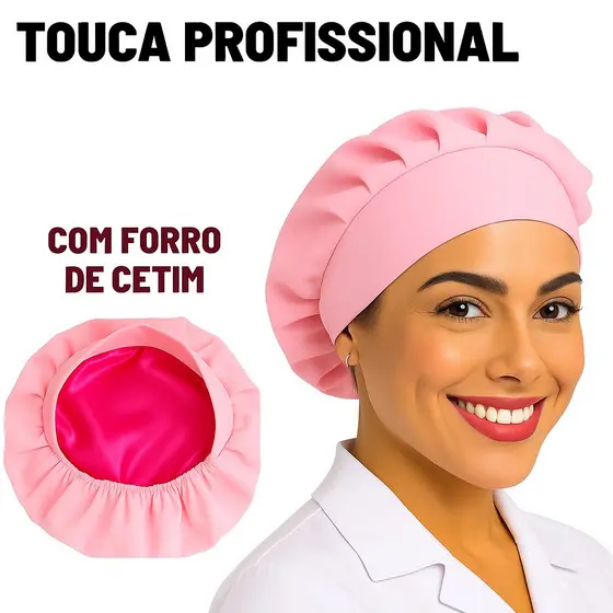 Touca de Enfermagem Cirúrgica tamanho único Forrada com Cetim Estética | Odonto