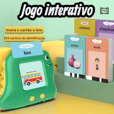 Jogo Interativo de Cartas Infantil Aprendizagem de Inglês Português para Crianças Barulho Brinquedo