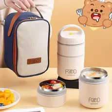 Lancheira Térmica Portátil De Aço Inoxidável 304 Com Bolsa À Prova De Vazamentos Caixa Bento Para Adultos E Crianças
