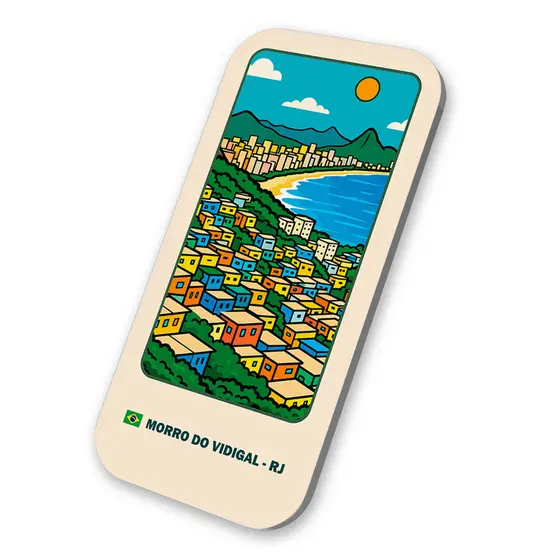 Imã de Geladeira Souvenir Turismo Morro do Vidigal RJ 3x6cm