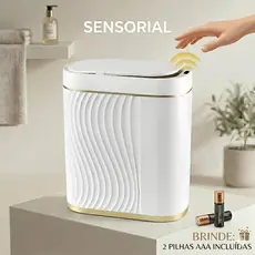 Lixeira Inteligente 8L com Sensor Automático Yesop – Cesto de Lixo Touch para Cozinha, Banheiro e Quarto