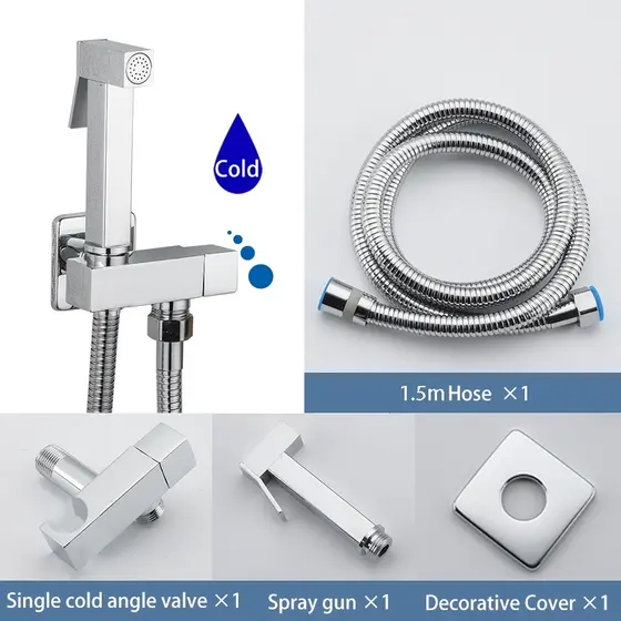 Ducha Higiênica De Banheiro Luxo Gatilho Quadrada Metal Yesop
