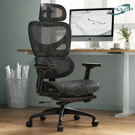 YESOP Cadeira Ergonômica Escritório Gamer Estudo Assento Zero Gravity Capacidade 150kg Cor Preto