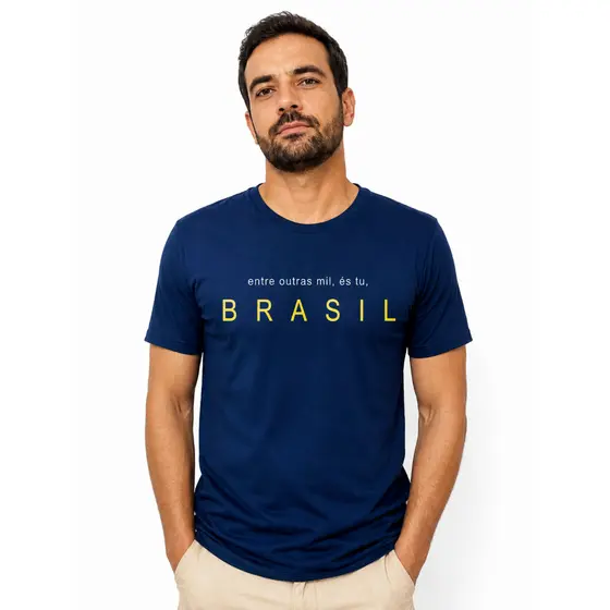 Camiseta 100% algodão unissex copa Brasil entre outras mil és tu Brasil