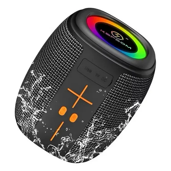 Caixa de Som Bluetooth Portátil TWS Potente LED RGB  À Prova de Respingo IPX4 - Caixinha de som