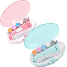 Cortador de Unha Bebê Recém-Nascido Elétrico Silencioso 6 x 1 Lixa Portátil Kit Higiene Infantil LED