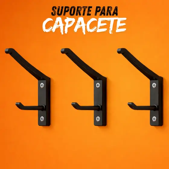 Kit 3 Peças Suporte de Parede Para Capacete  Organizadoras Chaves e Jaquetas