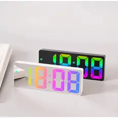 Relógio Digital LED 16cm com Despertador, Data e Temperatura para Mesa ou Parede