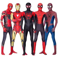 Traje Homem Aranha Pantera Negra Gwen Cosplay Zentai Fato De Salto Halloween Criança Adulta