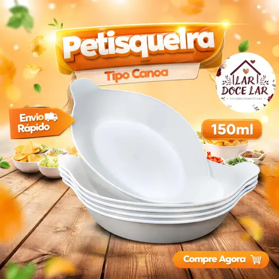 Petisqueiras Barquinha Canoa 150ml Pequena Branca Churrasco Festa Frios Amendoim Caldos