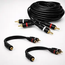 Cabo Som Automotivo Rca 5 Metros + 2 Cabos Y Carro P/modulo