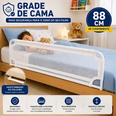 Grade De Cama Com Tela De Segurança Para Bebês