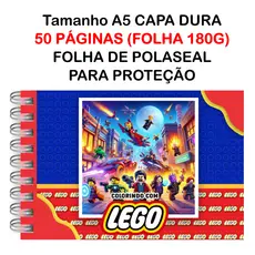 Livro de Colorir LEGO 50 Folhas Papel 180g wire-o capa normal ou holográfica