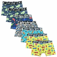 Kit 10 Cuecas Box Microfibra Forro 100% algodão 4 ao 8 Boxer Infantil Estampas Sortidas