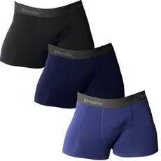 Kit com 3 Cuecas Boxer Microfibra Forro 100% algodão Box P ao GG Lisas Masculino original