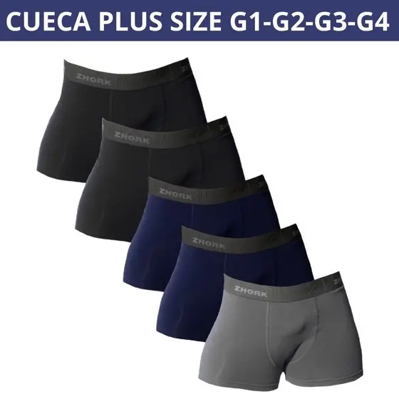KIT 5 CUECAS BOX BOXER MICROFIBRA FORRO 100% ALGODÃO PLUS SIZE EXTRA GRANDE G1 G2 G3 G4