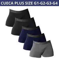 KIT 5 CUECAS BOX BOXER MICROFIBRA FORRO 100% ALGODÃO PLUS SIZE EXTRA GRANDE G1 G2 G3 G4