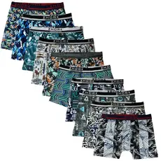 Kit 10 Cuecas Box Boxer Microfibra Juvenil 10 12 14 16 anos