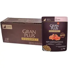 Sachê GranPlus Gourmet p/ Gatos Alimento Úmido - Caixa c/ 18 un 85g– Sabores Diversos e Trato Urinário - Validade Longa