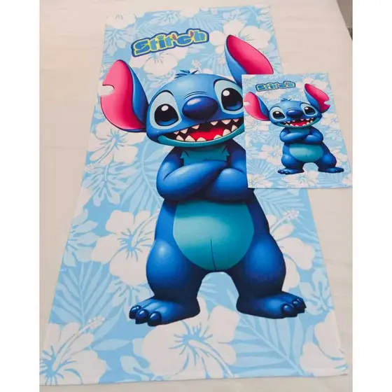 Kit Toalha de Banho + Toalha de Rosto/Mão Lancheira Lillo Stitch