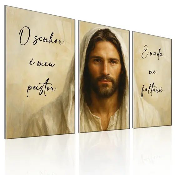 Quadro Decorativo Religioso O Senhor é Meu Pastor e Nada Me Faltará