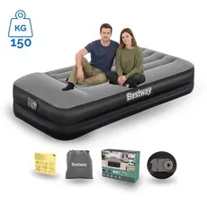 Colchao Inflável Solteiro Single Premium Com Bomba Embutida 110V ou 220V + Bolsa Bestway