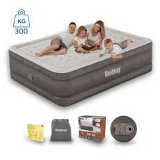 Cama Colchão Inflável Casal Até 350kg Fortech Queen Com Bomba Embutida + Bolsa Bestway