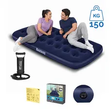 Colchão Inflável Solteiro Suporta Até 150kg Camping Praia + Bomba de Ar Manual Bestway