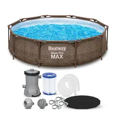 Piscina Estrutural 4678L Circular Deluxe + Filtro 110V ou 220V + Capa Bestway