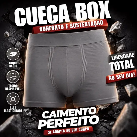 Kit Cuecas Boxers Masculina Cueca Lisa de Poliéster Confortável