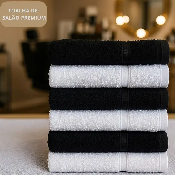 Kit Toalhas de Rosto Felpuda 40x70 Toque Macio Salão de Beleza