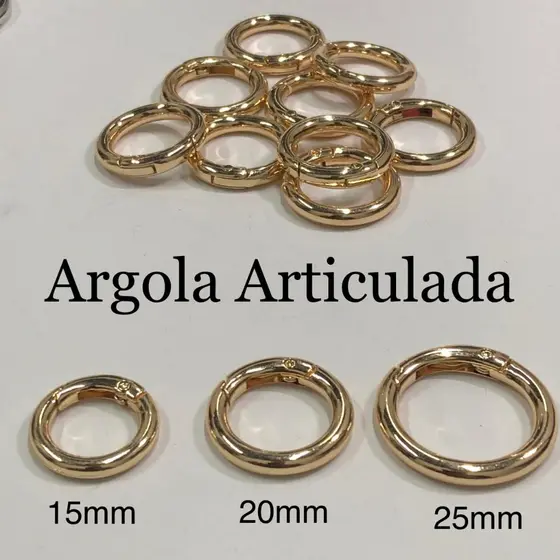 Argola Articulada Para Bolsas e Chaveiros - 10mm, 15mm, 20mm e 25mm