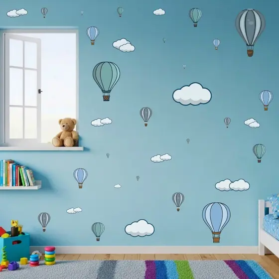 Adesivos de Balões Delicados para Quarto Infantil – Em Vinil