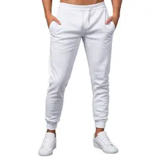 Calça Moletom Masculina Grossa Adulto Branca Flanelada com Bolsos Unissex Esportivo Jogger Algodão RB