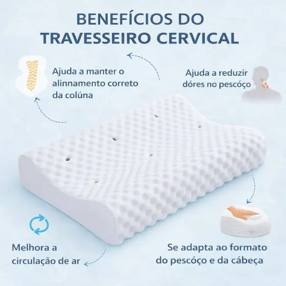Travesseiro Cervical Ortopédico Magnético – Conforto, Postura e Alívio da Cervical