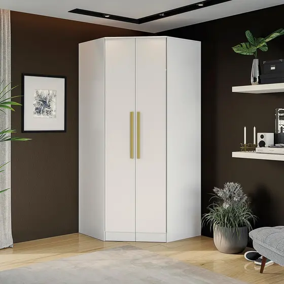 Guarda-Roupa de Canto 2 Portas Kappesberg Adapt Branco