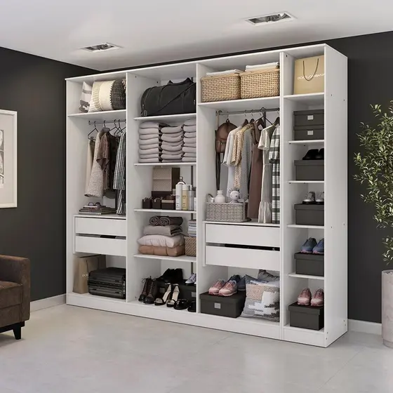 Conjunto Closet Kappesberg Adapt Branco 2 Peças 273cm