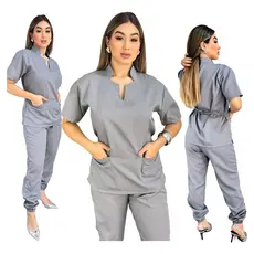 Pijama Hospitalar Cirúrgico Feminino Gabardine Jogger Scrubs