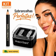 Kit Lápis para Sobrancelha + Apontador Duplo Macrilan | Maquiagem Profissional | Envio Rápido