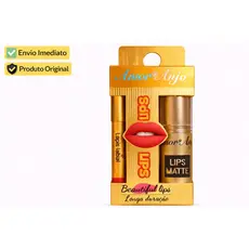 Kit Labial Lápis de Contorno + Batom Matte – Amor Anjo | Beautiful Lips Longa Duração