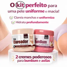 Lisa Clareador + Lisa Bumbum – Padrão Profissional para Pele Perfeita em Casa /Fácil de usar