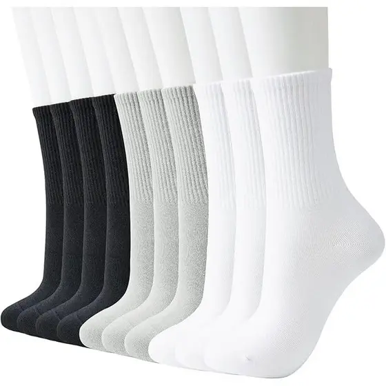 Kit 12 Pares Meia Cano Medio Alto Longo Sport Academia Cores