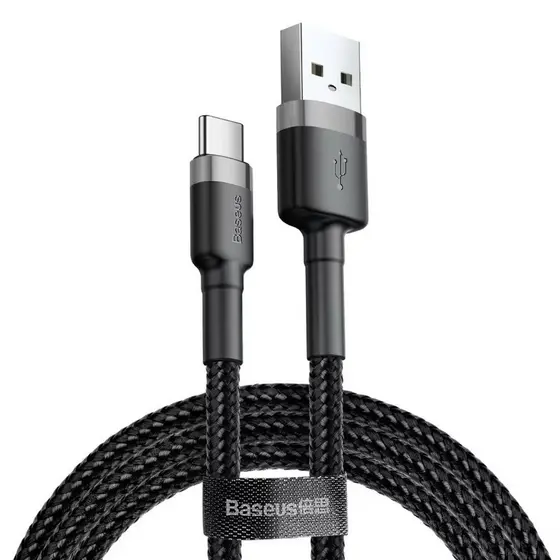 Cabo USB Para Tipo C Baseus 3.A QC3.0 Nylon Carregamento Rápido