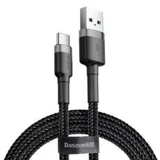 Cabo USB Para Tipo C Baseus 3.A QC3.0 Nylon Carregamento Rápido