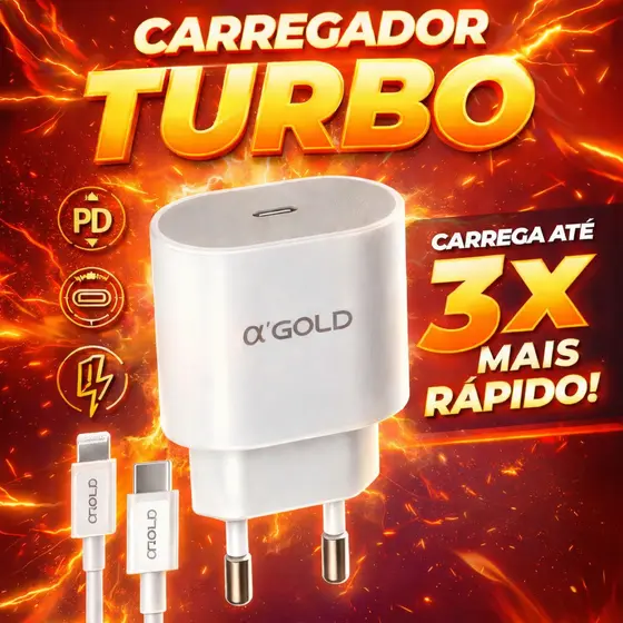 Carregador Completo para iphone Turbo A`GOLD Original