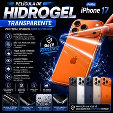 Pelicula Hidrogel PREMIUM HD TRANSPARENTE Para Iphone 17, 17 Pro, 17 Pro Max e Air