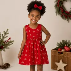 Vestido Infantil Vermelho do 1 ao 10 | Vestido Infantil Menina | Roupa Infantil Feminina | Roupa de Natal Menina