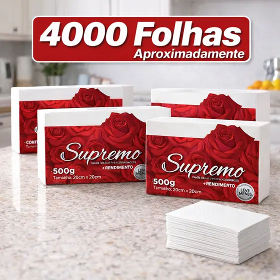 Papel Toalha Interfolha 2 Dobras Extra Branco 20x20cm 4000 Folhas Enxuga Bem Ideal para Casa Industrias