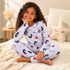 Conjunto Pijama Infantil Estampado Canelado