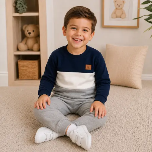 Conjunto Infantil Moletom Recortes Color Block Menino Inverno Premium
